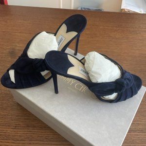 Jimmy Choo Keely 100 - 41 1/2 - Navy Suede